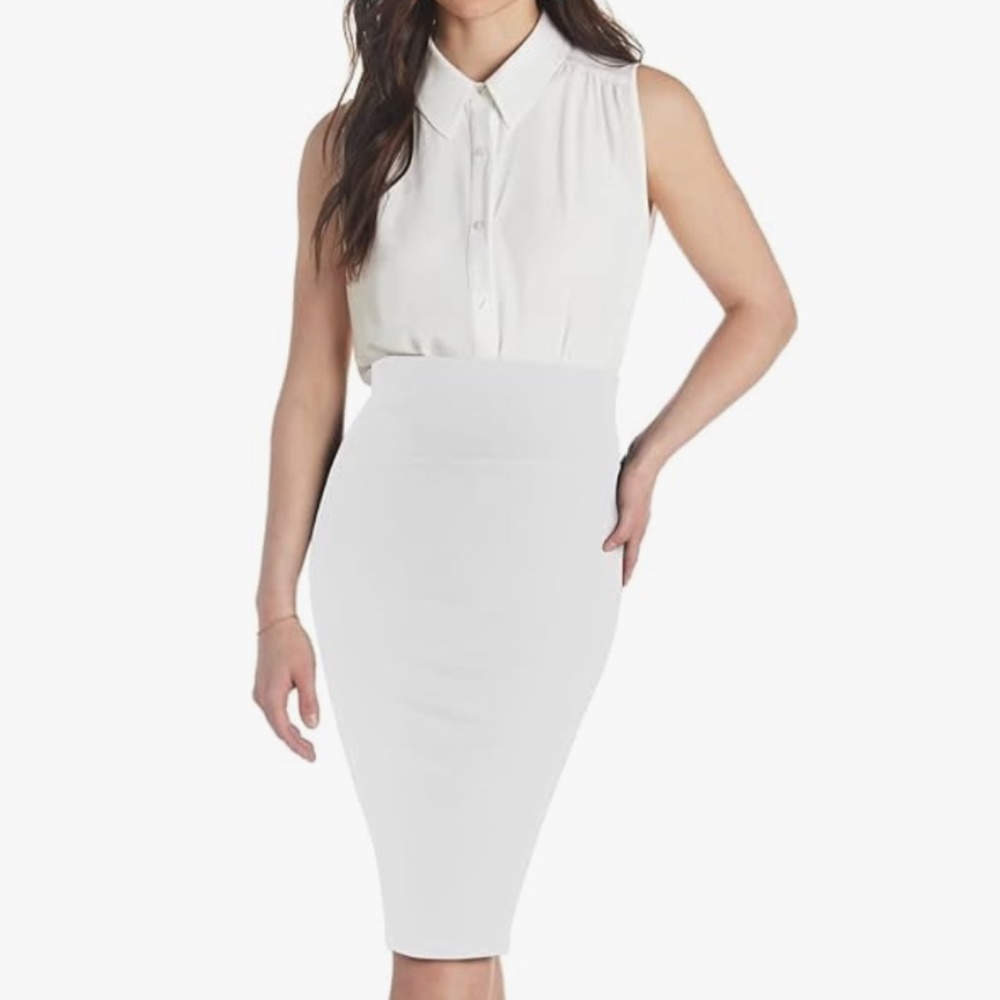 Hybrid & Company Women Premium Stretch Office Pencil Skirt: NEW